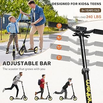 Amazon.com : WAYPLUS Foldable Kick Scooter for Kids, Teens